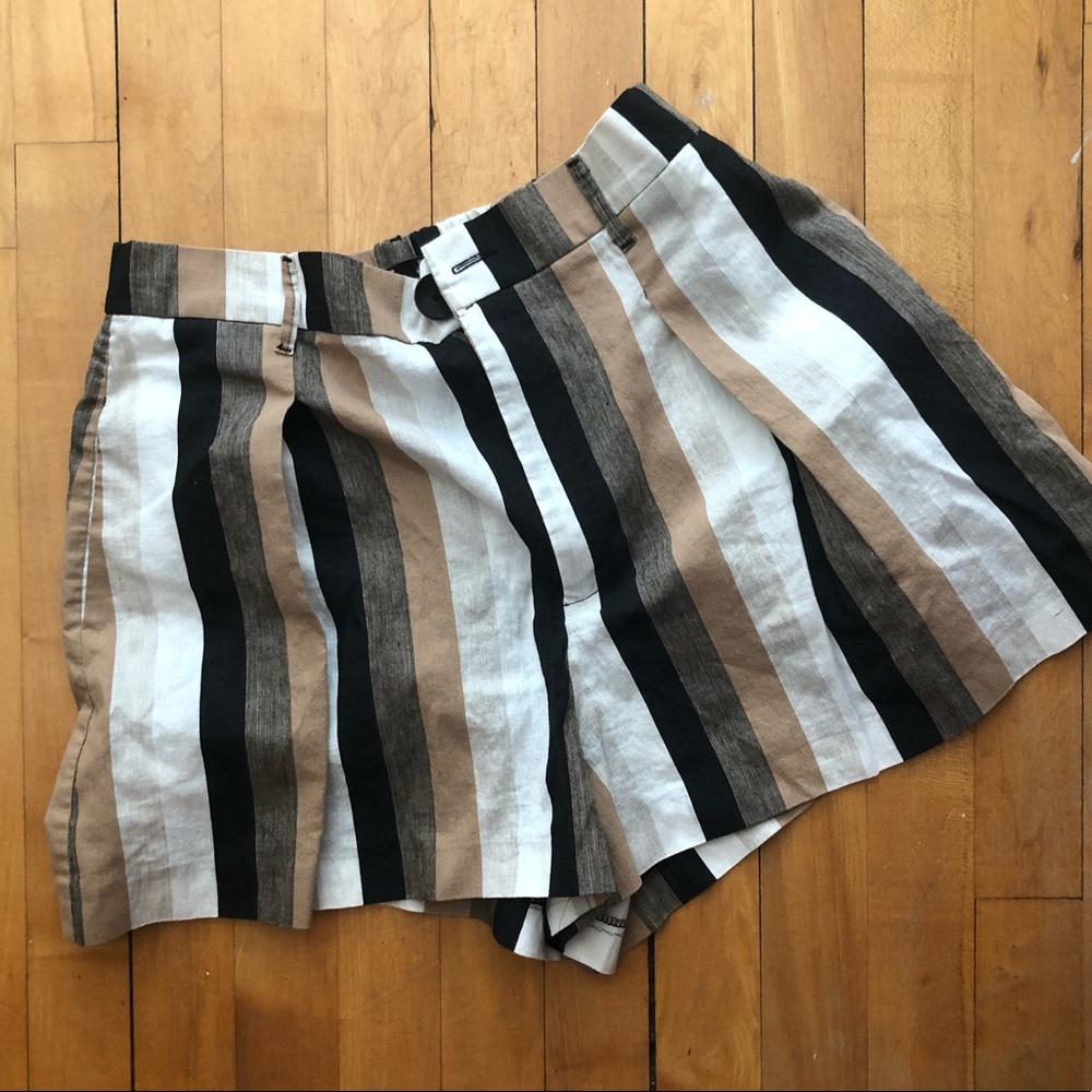 Zara Paperbag Linen Blend Shorts